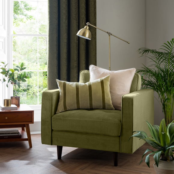 Clara Pencil Stripe Velvet Rectangle Cushion