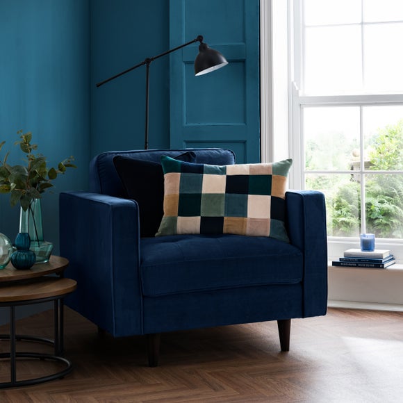 View Clara Patchwork Velvet Rectangle Cushion View Clara Patchwork Velvet Rectangle Cushion