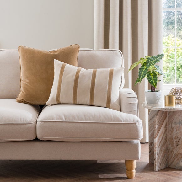 Clara Pencil Stripe Velvet Rectangle Cushion