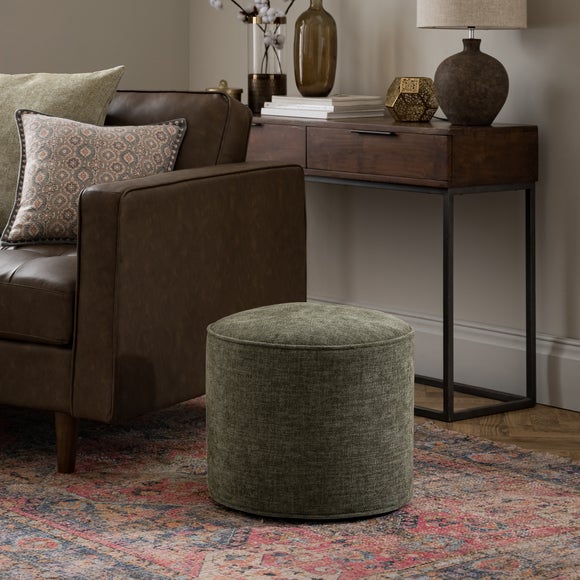 Chenille Round Pouffe