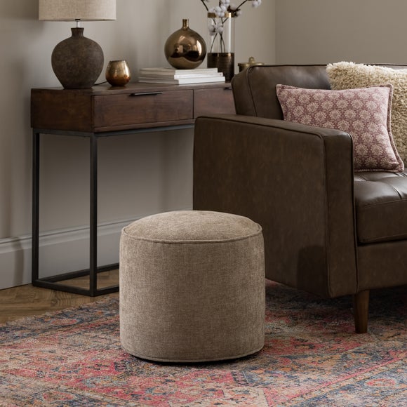 Chenille Round Pouffe