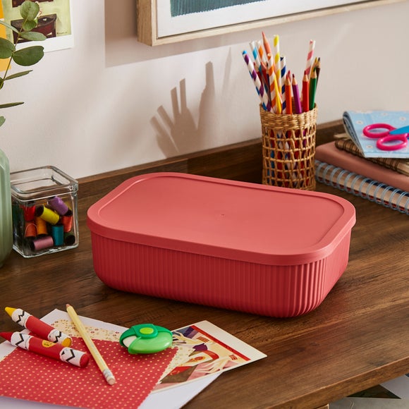 Ribbed Storage Box with Lid