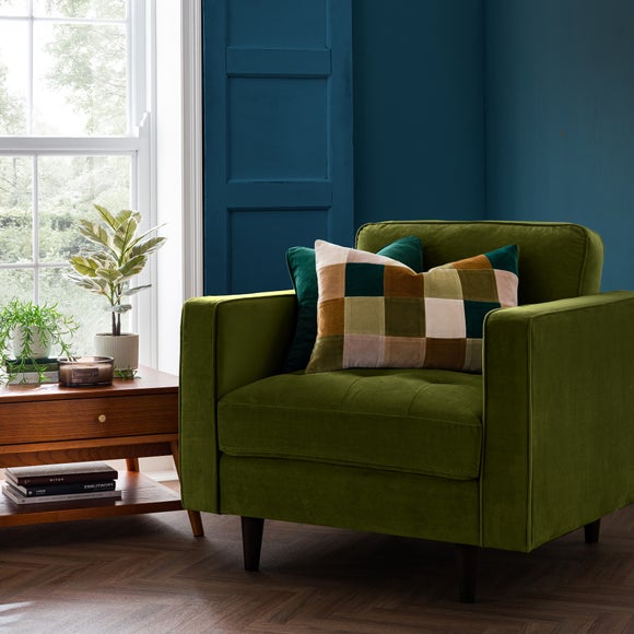 Clara Patchwork Velvet Rectangle Cushion