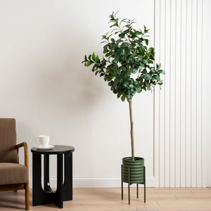 Ribbed Metal Footed Plant Pot