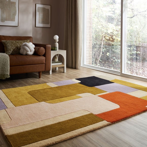 Modern Geo Curve Edge Rug