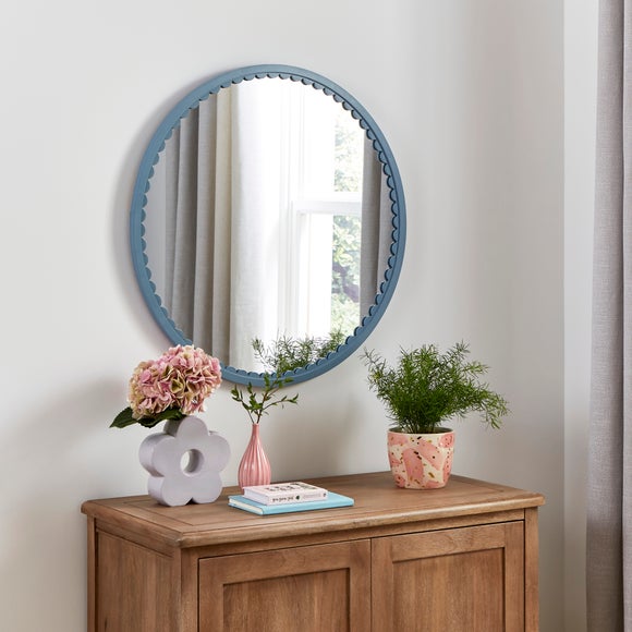 Remi Scalloped Round Wall Mirror