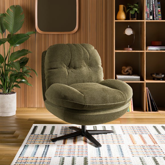 Click to view product details and reviews for Aila Ribbed Corduroy Small Swivel Chair. Click to view product details and reviews for Aila Ribbed Corduroy Small Swivel Chair.