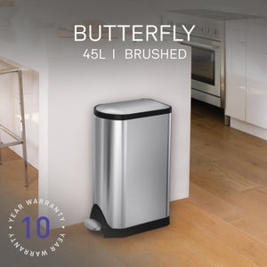Simplehuman 2020l Stainless Steel Touch Bar Butterfly Recycling Bin
