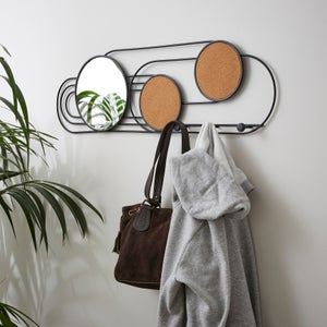 Cork And Mirror Geometric Decorative Wall Hooks