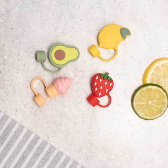 Pack of 4 Novelty Straw Toppers