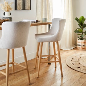 Montreal Bar Stool- Natural Fabric
