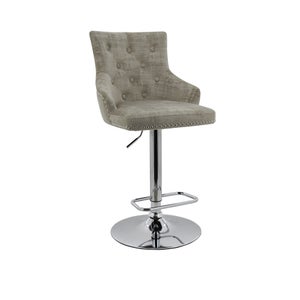 Selena Adjustable Height Swivel Bar Stool- Velvet
