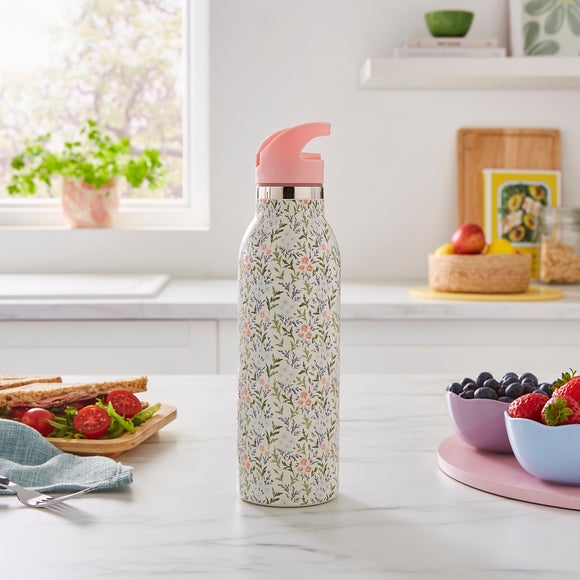 Water Bottle with Straw 600ml