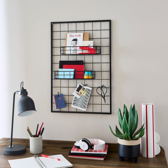 Black Wire Peg Board with Shelves