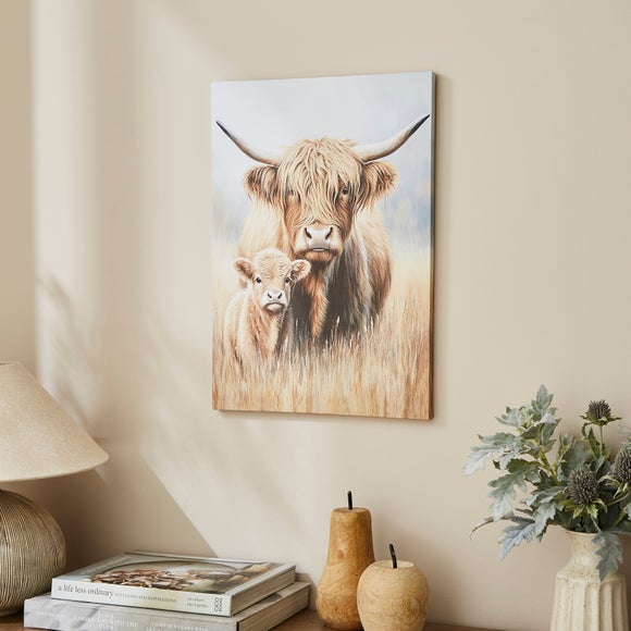 View Highland Cow & Baby Canvas View Highland Cow & Baby Canvas