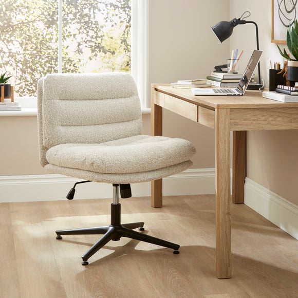 Click to view product details and reviews for Bertha Tonal Boucle Wide Criss Cross Office Chair.