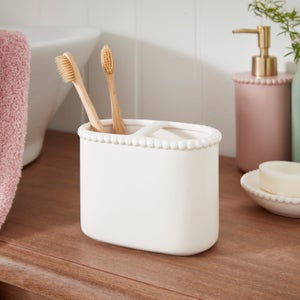 Bobbin Double Toothbrush Holder