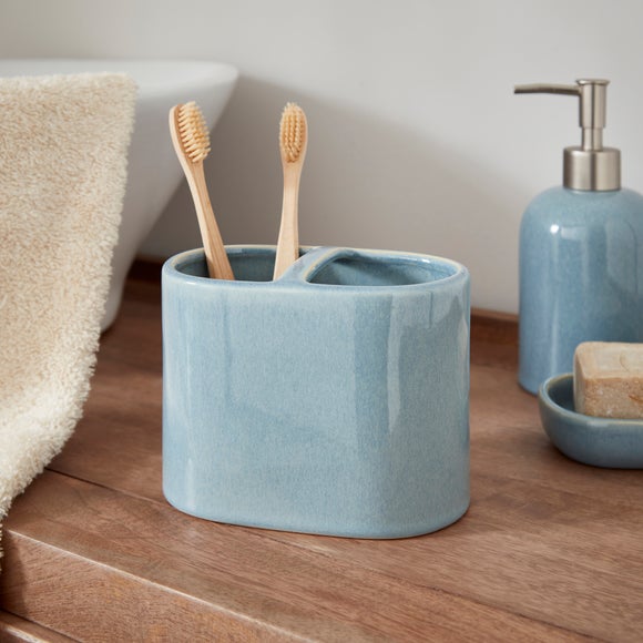 Reactive Glaze Double Toothbrush Holder