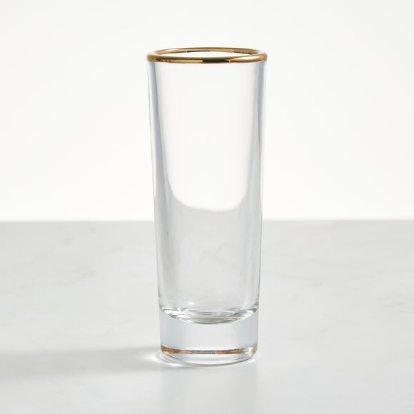 Click to view product details and reviews for Gold Band Double Shot Glass.