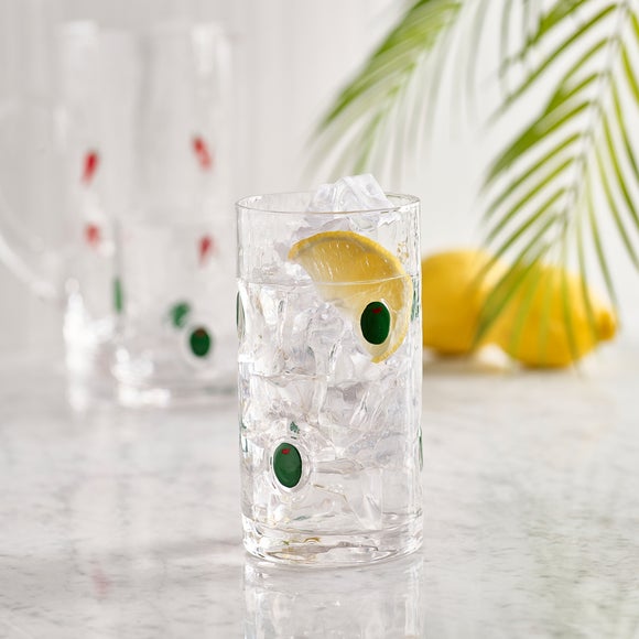 Olive Pressed Highball Glass
