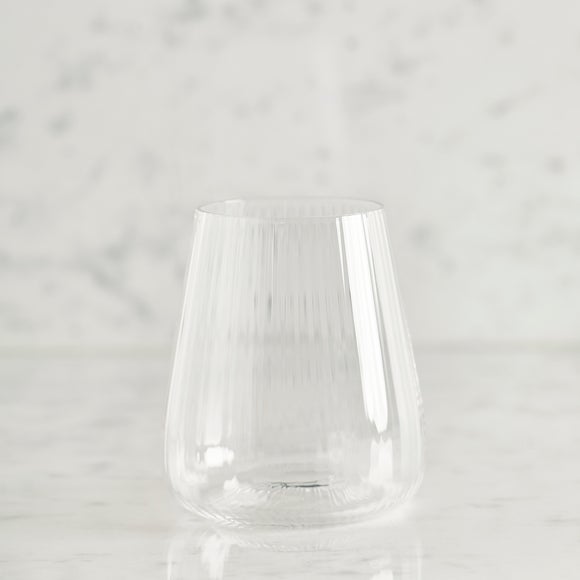 Brooke Set of 4 Ribbed Concave Tumbler Glasses