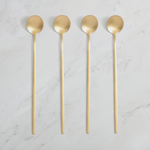 Hexham Set of 4 Gold Latte Spoons