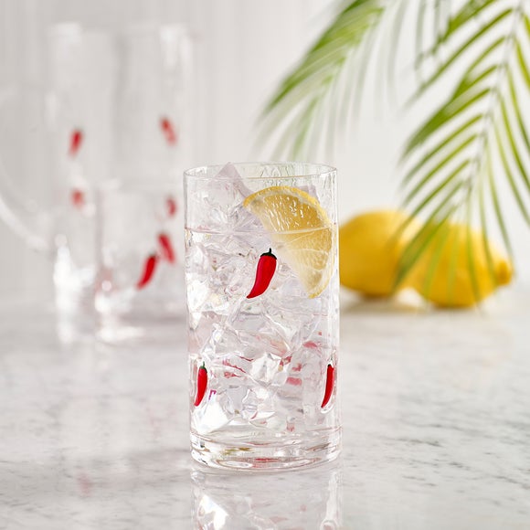 View Chilli Pressed Highball Glass View Chilli Pressed Highball Glass