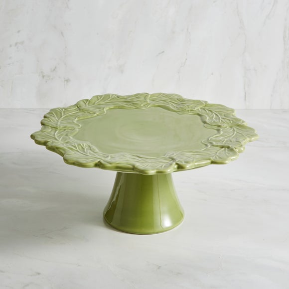 Click to view product details and reviews for Embossed Floral Reactive Glaze Stoneware Cake Stand.