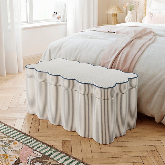 Wavie Tiny Stripe Storage Ottoman