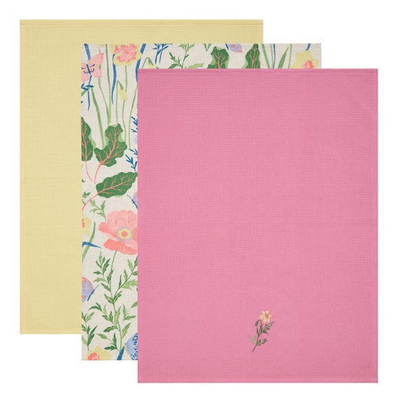 Set of 3 Spring Floral & Pastel Tea Towels