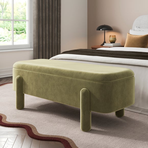 Blaire Velvet Storage Ottoman