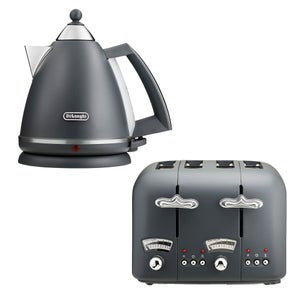 Delonghi Argento 1.7l Kettle And 4 Slice Toaster Set