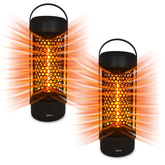 Click to view product details and reviews for Igenix Pack Of 2 Portable Patio Black Tower Heaters.