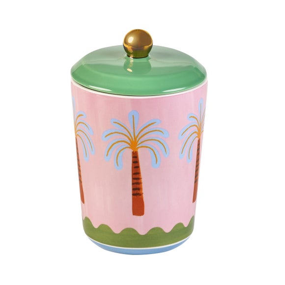 Click to view product details and reviews for Eleanor Bowmer Electric Coast Palm Tree Storage Jar.