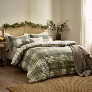 Wylder Nature Braemar Check 100 Cotton Duvet Cover And Pillowcase Set
