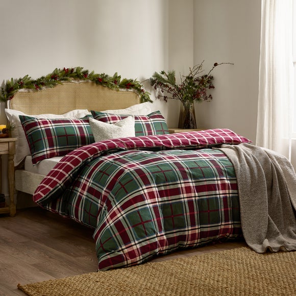 Wylder Nature Braemar Check 100 Cotton Duvet Cover And Pillowcase Set