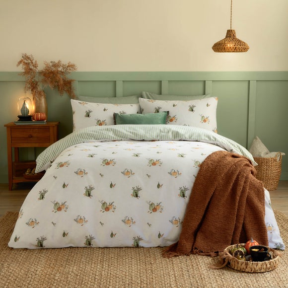 Photo 1 of Wylder Nature Pumpkin Spice 100 Brushed Cotton Duvet Cover And Pillowcase Set