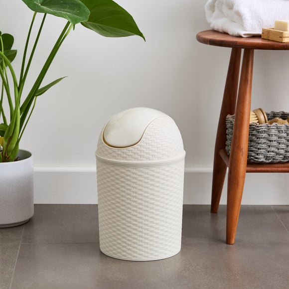 Rattan Effect Swing Bin