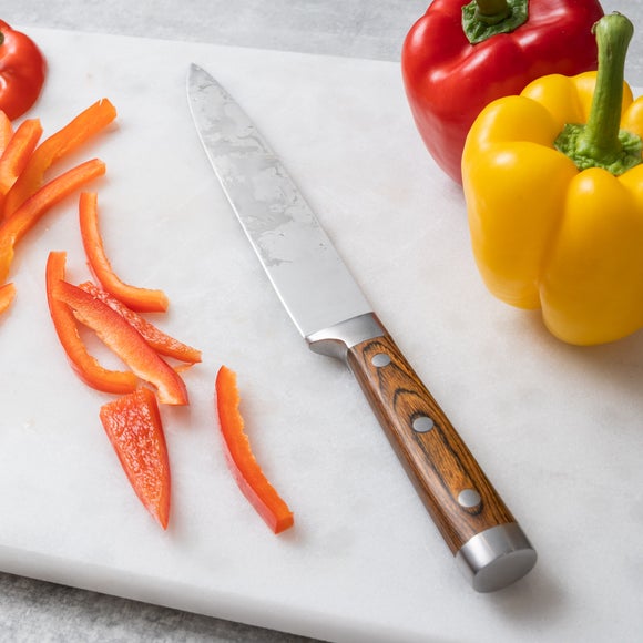 Wood Effect Riveted Chef Knife, 8 inch