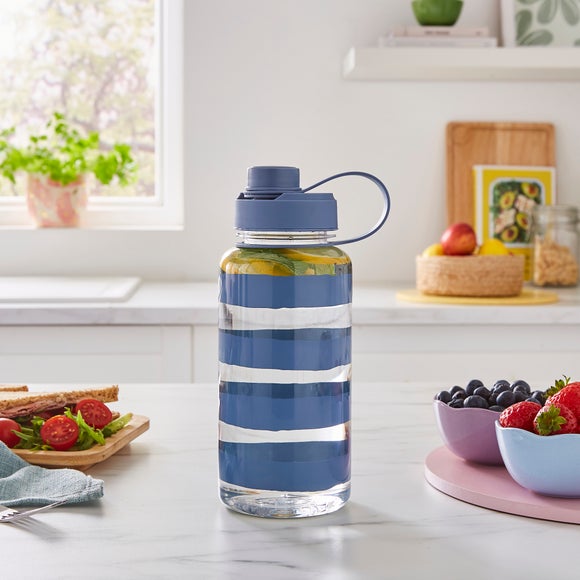 Blue Stripe Water Bottle, 1L