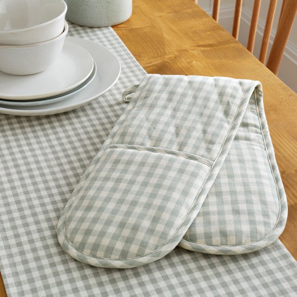 Gingham Checked Double Oven Glove