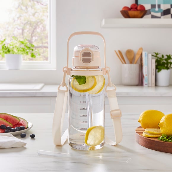 Dual Lid Water Bottle With Strap 1.1l