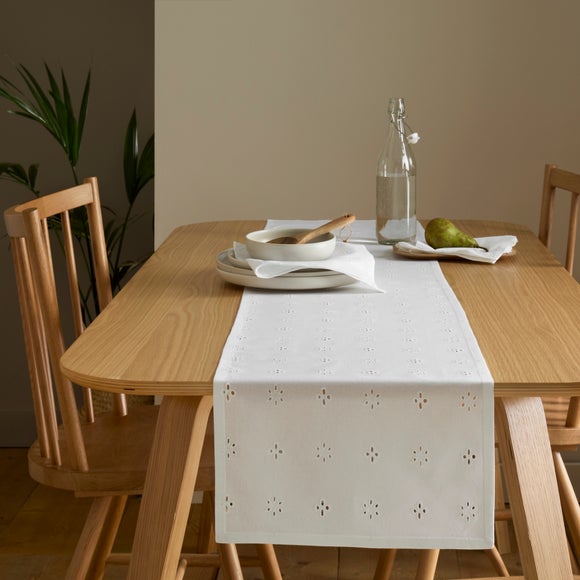 Broderie Anglaise Cotton Table Runner