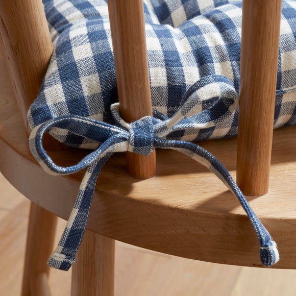 Photo 4 of Gingham Checked Cotton Square Seat Pad Photo 4 of Gingham Checked Cotton Square Seat Pad