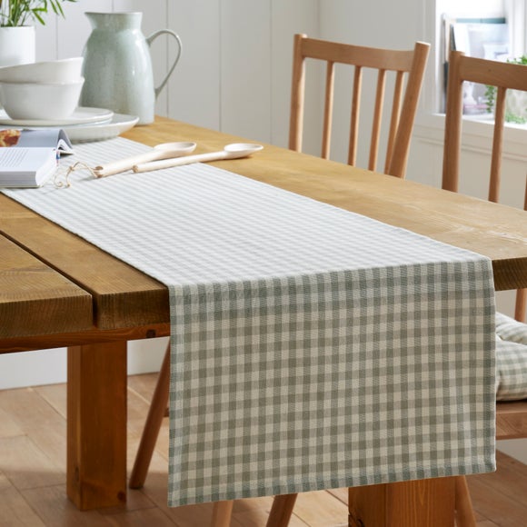 Gingham Checked Cotton Table Runner