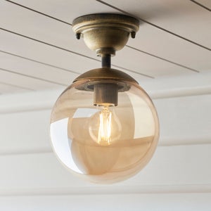 Churchgate Staten Industrial Bathroom Flush Ceiling Light