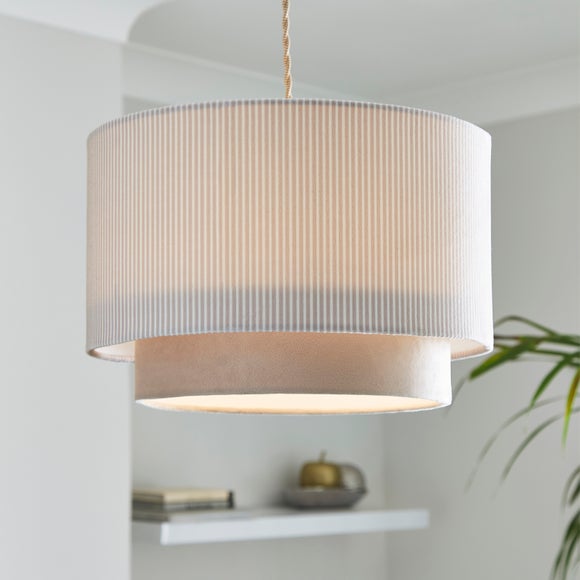 View Ticking Stripe Two Tier Lamp Shade View Ticking Stripe Two Tier Lamp Shade