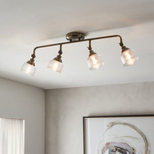 Amesbury Industrial 4 Light Adjustable Spotlight Bar