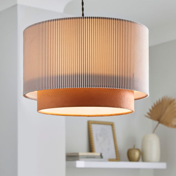 View Ticking Stripe Two Tier Lamp Shade View Ticking Stripe Two Tier Lamp Shade