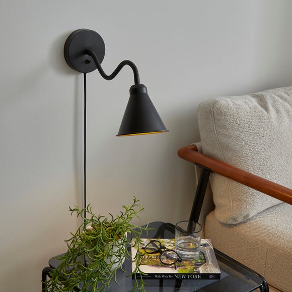 Click to view product details and reviews for Newton Industrial Goose Neck Adjustable Plug In Wall Light.